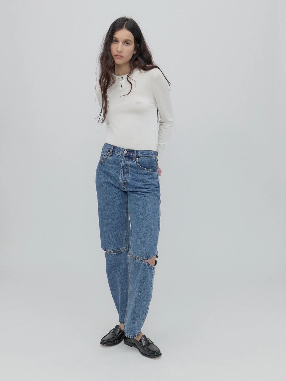 Still Here 24 Cowgirl Jeans in Classic Blue Cut Outs